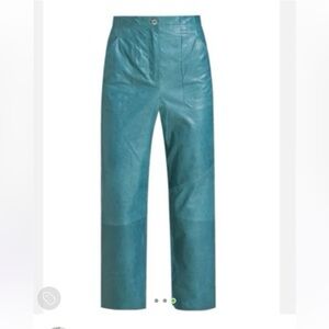 Veronica Beard Blue Leather Pants. Size 0